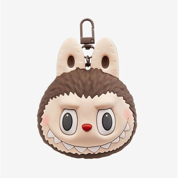 Pop Mart Labubu Earphone case Originals-Brown Silicone Earphone Bag - Picture 1 of 6